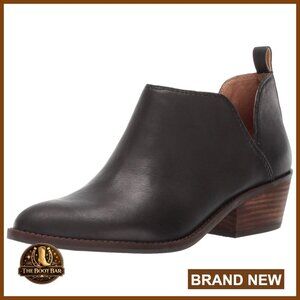 Leather Ankle Boots with Memory Foam Insole and Cutout Design